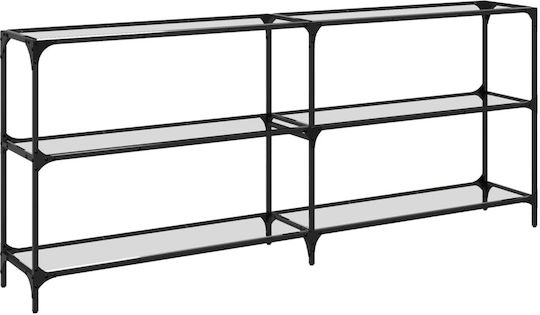Console Table Metal with Glass Surface Transparent L194.5xW30xH81cm