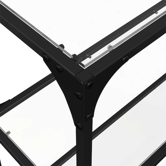 Console Table Metal with Glass Surface Transparent L194.5xW30xH81cm