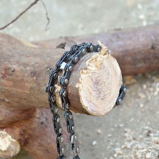 Mini fierăstrău de buzunar tip lanț Zola, ideal pentru drumeții și camping, lungimea lanțului 65 cm, lungimea totală 103 cm