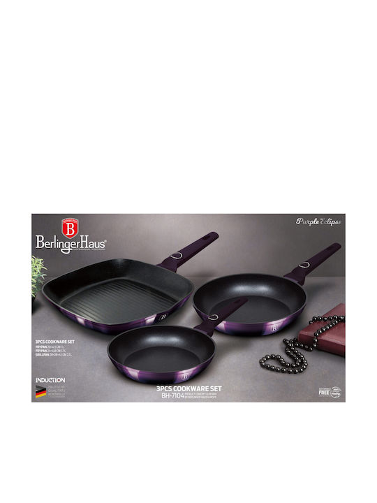 Berlinger Haus Pans Set of Aluminum with Non-stick Coating Purple Eclipse 3pcs
