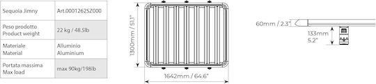 Menabo Aluminum Car Roof Rack for Suzuki Jimny for Toyota Sequoia 164.2x130cm ()