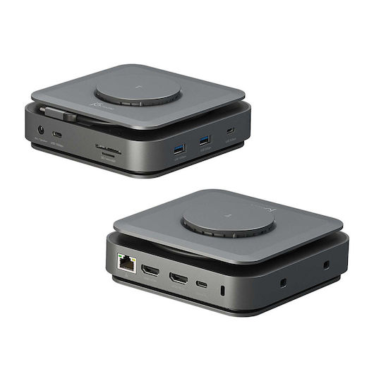 J5create Dock / USB-C Docking Station mit HDMI 4K PD Ethernet und Verbindung 2 Monitore Gray (JCD3199-N)