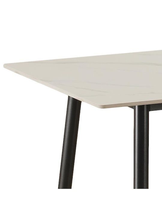 802 Tisch Speisesaal mit Steinoberfläche White 140x80x75cm