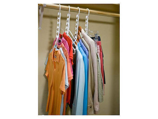 Set 8 Hanger Organizers Zola Plastic White 5 Places