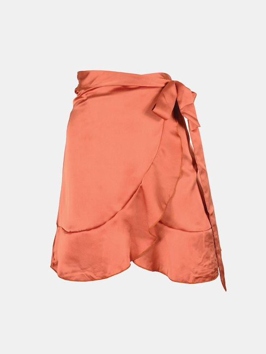 Skirt Pareo Satin Ruffle Cinnamon