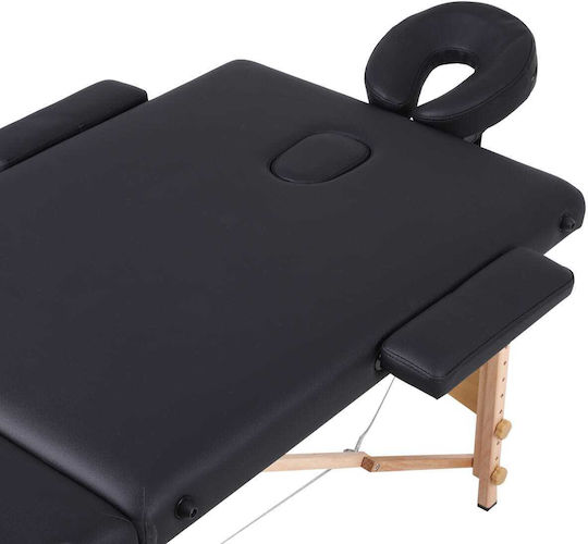 Mobiak Wooden Folding Black Massage and Physiotherapy Bed 185x70cm