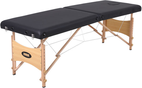Mobiak Wooden Portable/Folding Black Massage and Physiotherapy Bed 180x60cm