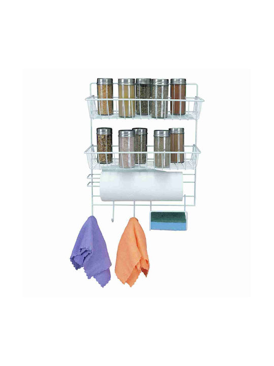 Uncle George Wall Mounted Metal Paper Towel Holder White 30x13x40cm