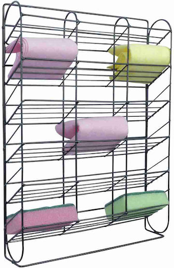 Uncle George Wandmontiertes Badezimmerregal Metallisch 30x7x40cm Schwarzes