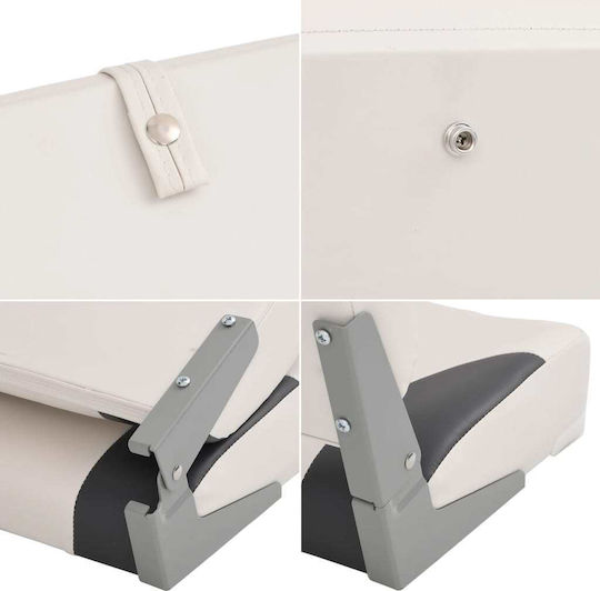 Vidaxl Boat Seat Set 2 Pieces Low Back Folding Station Straps
