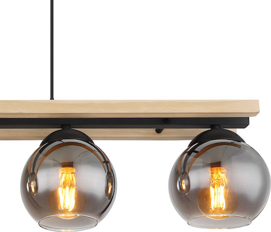 Globo Lighting Висящо Осветително Тяло Черен Rail за 4 Крушки E27 85x15x120см.