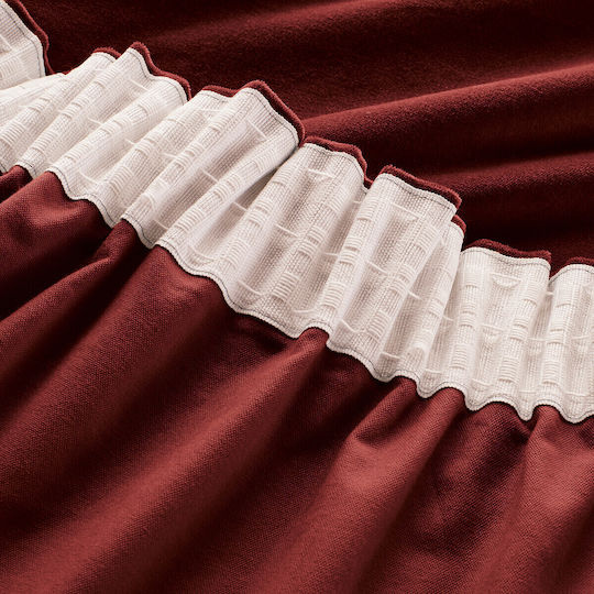 La Redoute Interieurs Κουρτίνα Παραθύρου με Τρέσα Κόκκινη 135x220εκ.
