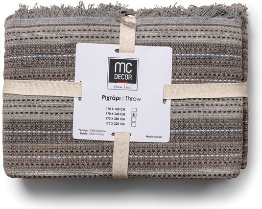 Mc Decor 33001 Ριχτάρι Πολυθρόνας 170x180εκ. Lt.grey - Mcdecor