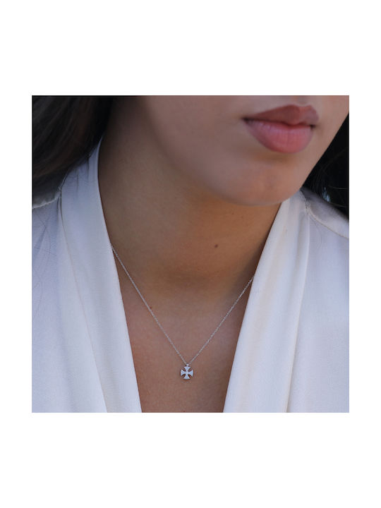 Women's White Gold Cross 9K with Chain