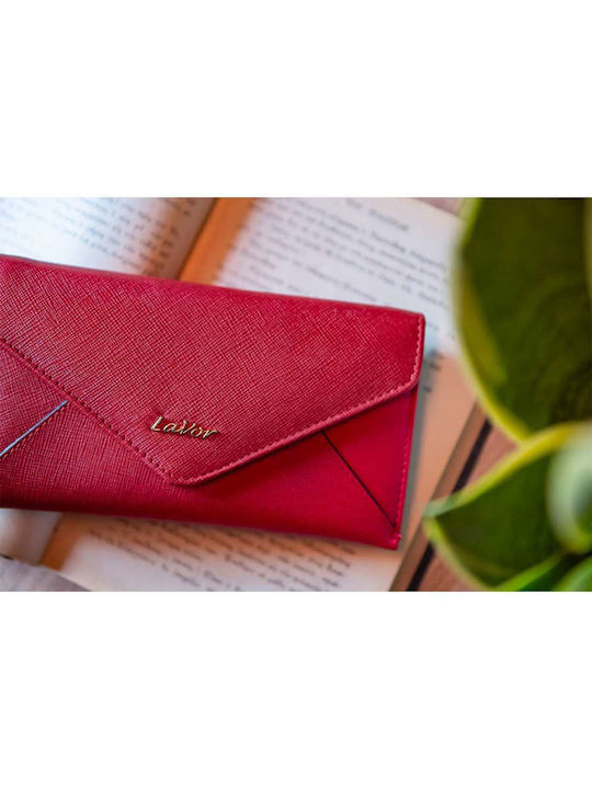 Large Leather Women's Wallet Classic with RFID Red