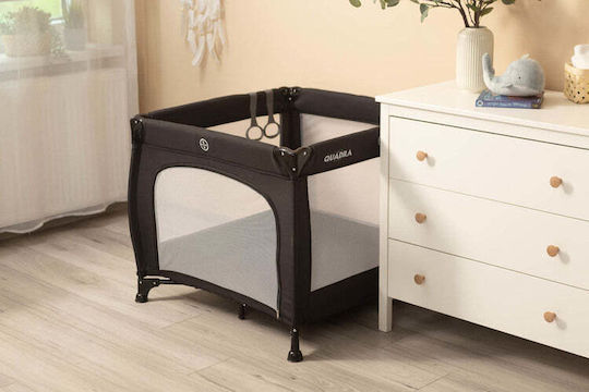 Caretero Quadra Πάρκο με Στρώμα Black 82x82cm