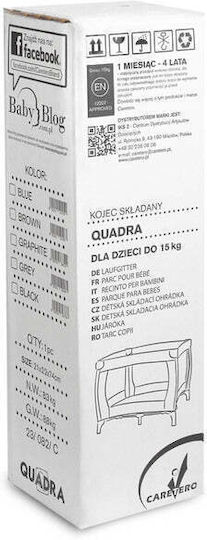 Caretero Quadra Πάρκο με Στρώμα Black 82x82cm