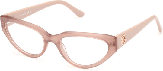 Guess Γυναικείος Κοκκάλινος Σκελετός Cat Eye Καφέ GU50113 057