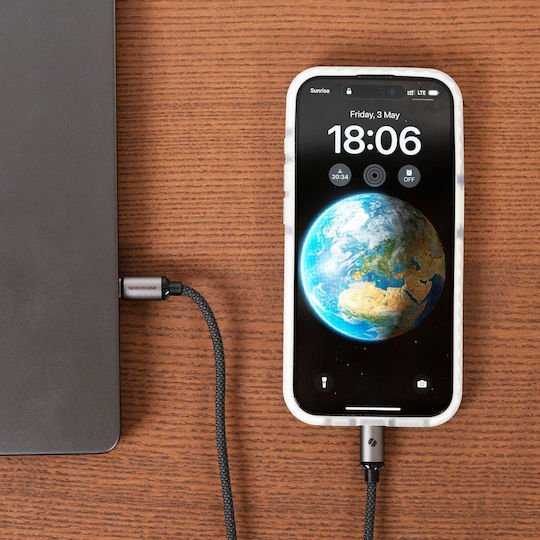 Spacecase Cl02 Cablu USB 2.0 USB-C Masculin - USB-C 60W Negru 2m 122092