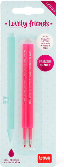 Legami Milano Lovely Friends 2 Ersatz- und Füllfederhaltertinten für Stift Rosa