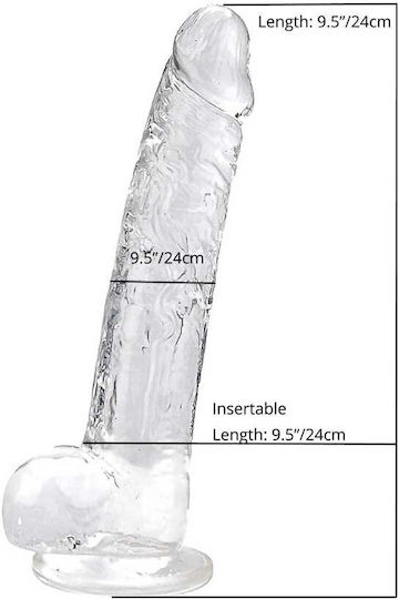 Loving Joy Realistisches Dildo mit Hoden Transparent 23cm