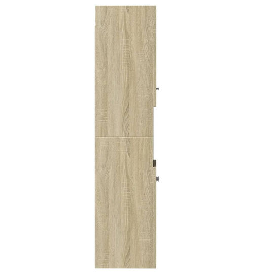 vidaXL Wall Hung Cabinet Bathroom Column Cabinet L30xD30xH130cm Sonoma