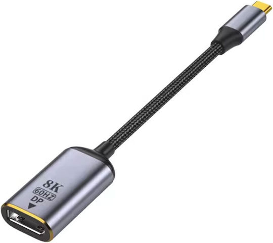 DeTech USB-C Male To DisplayPort Female Gray 1Piece