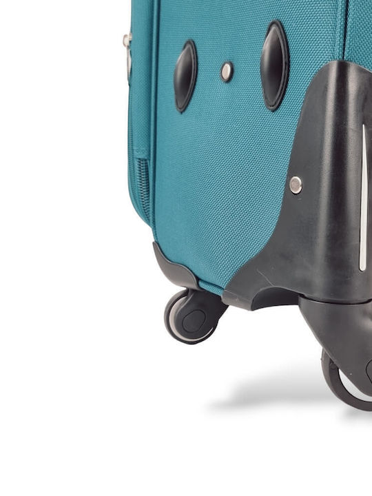 Playbags Fw877 Μεσαία Βαλίτσα Ταξιδίου Πετρόλ με 4 Ρόδες Ύψους 65εκ.