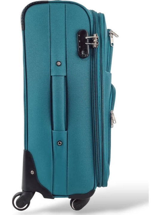Playbags Βαλίτσες Ταξιδιού Υφασμάτινες Πετρόλ με 4 Ρόδες Σετ 3τμχ