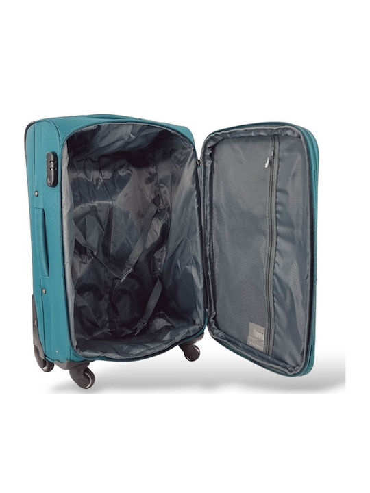 Playbags Βαλίτσες Ταξιδιού Υφασμάτινες Πετρόλ με 4 Ρόδες Σετ 3τμχ