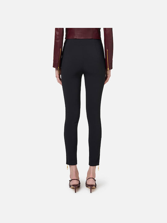 Elisabetta Franchi Femei Talie înaltă Tesatura Pantaloni Black