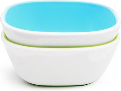 Munchkin Baby Food Bowl Splash made of Silicone Blue-Green Pastel 2pcs