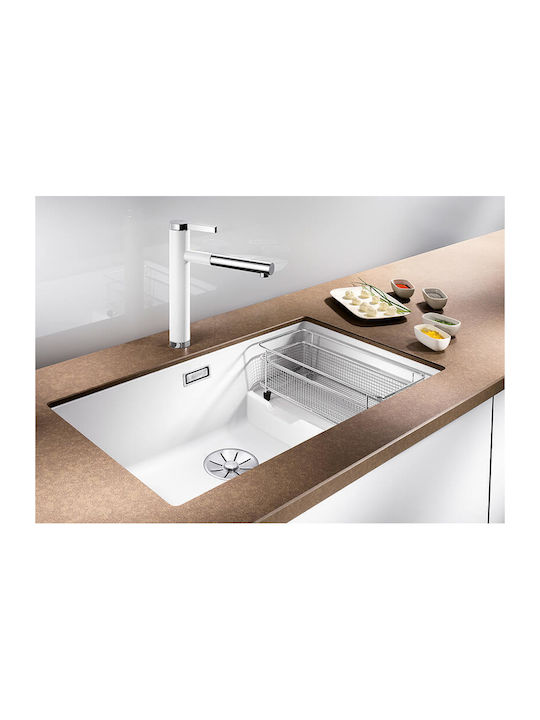 Blanco 700-U Level With Basket Undermount Sink Inox with Faucet W73xD46cm White