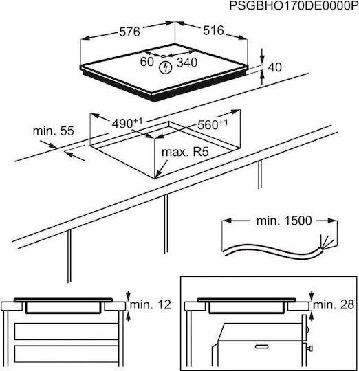 Electrolux With Frame Autonomous with Child Lock Function 57.6x51.6εκ.