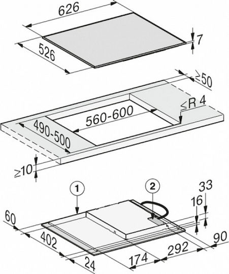 Miele Επαγωγική Εστία με Πλαίσιο Αυτόνομη 62.6x52.6εκ.