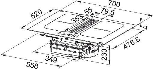 Franke Smart Smart Επαγωγική Εστία Αυτόνομη με Απορροφητήρα 70x52εκ.