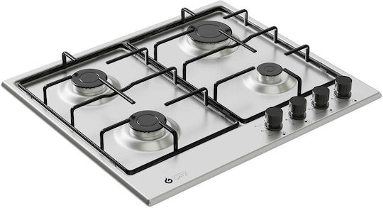 Thermogatz TGS 9040 IX Plită pe Gaz Natural Autonom Inox 58x51εκ. Argintiu