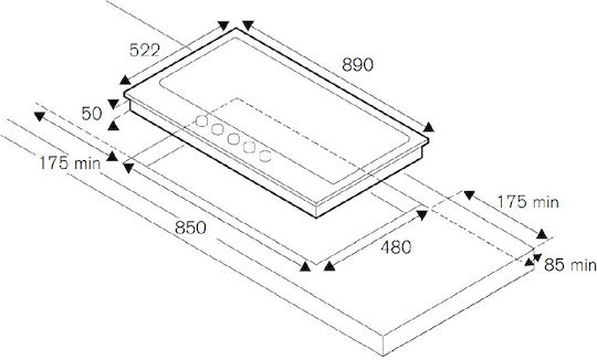 Bertazzoni Εστία Φυσικού Αερίου Αυτόνομη Inox 89x52.2εκ. Ασημί
