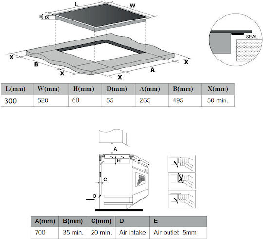 Bertazzoni Domino Επαγωγική Εστία Αυτόνομη 30x52εκ.