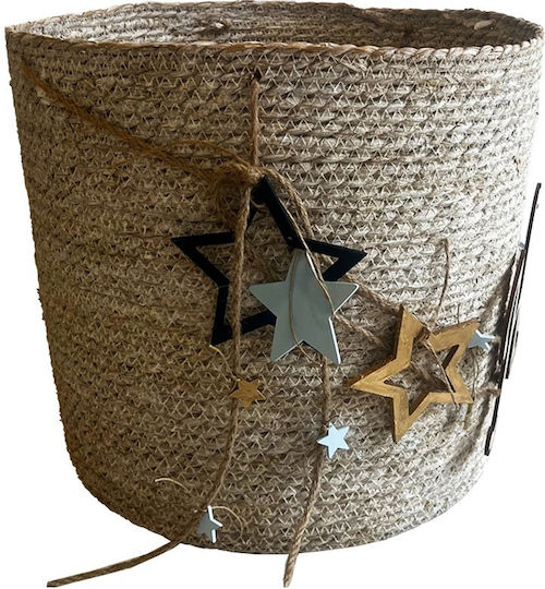 Boy Baptism Box Wooden Decorative Basket Stars Initial Letter