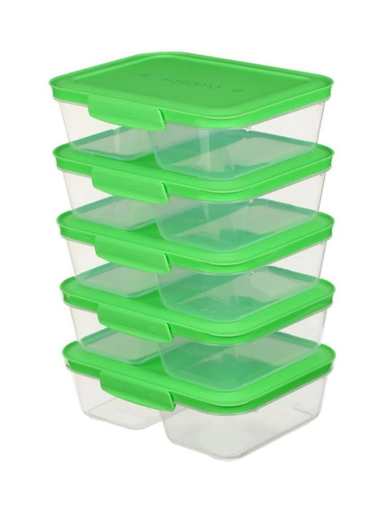 Sistema Microwave Plastic Lunch Box Green 19x12.9cm 5pcs