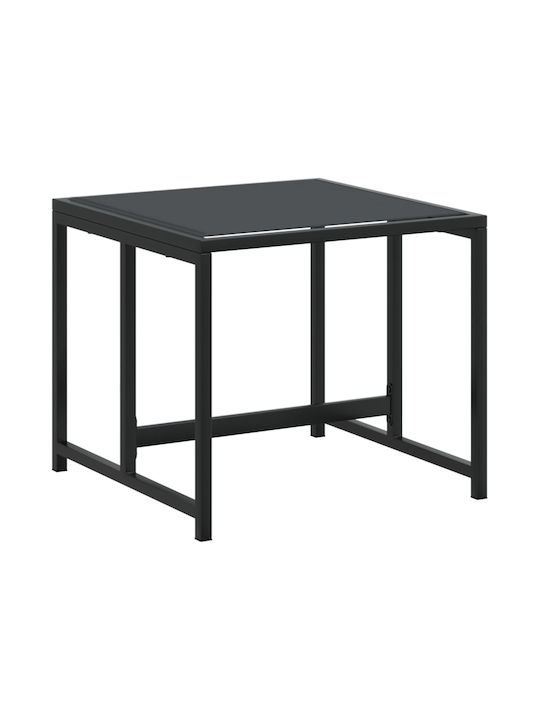 Metallic Garden Stool Cube Outdoor Black 4 Pieces 40x40x35cm