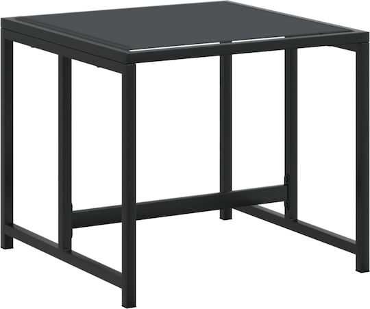 Металик Градински Табурет Куб Черен 4 Бройки 40x40x35см