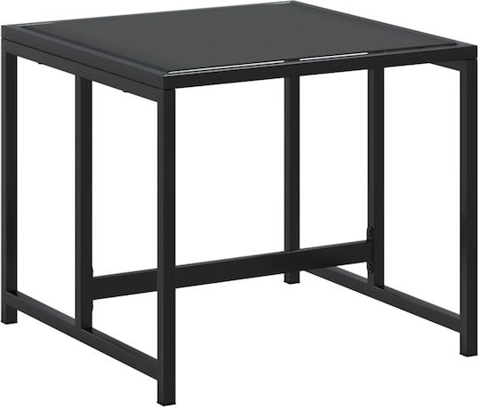 Металик Градински Табурет Куб Черен 4 Бройки 40x40x35см