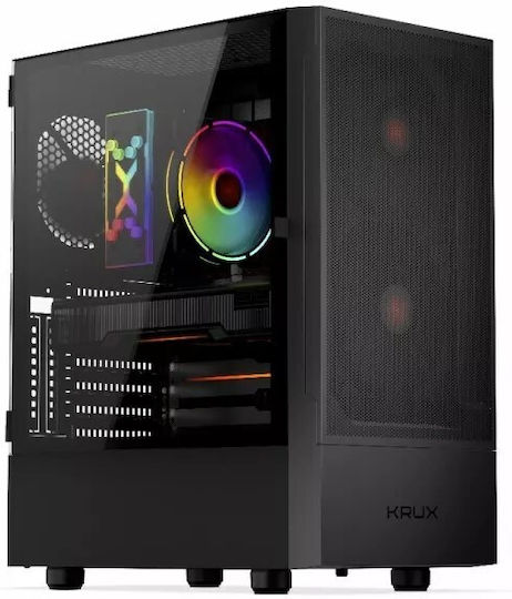 Krux Nadir Gaming Middle Tower Carcasă PC Cu Deschidere Laterală Neagră