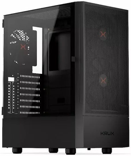 Krux Nadir Gaming Middle Tower Carcasă PC Cu Deschidere Laterală Neagră