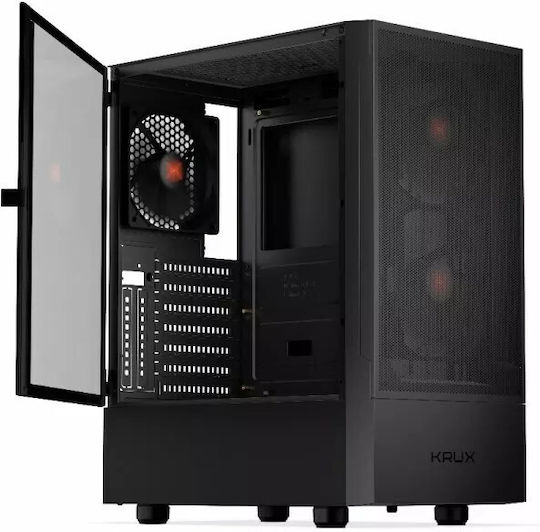 Krux Nadir Gaming Middle Tower Carcasă PC Cu Deschidere Laterală Neagră