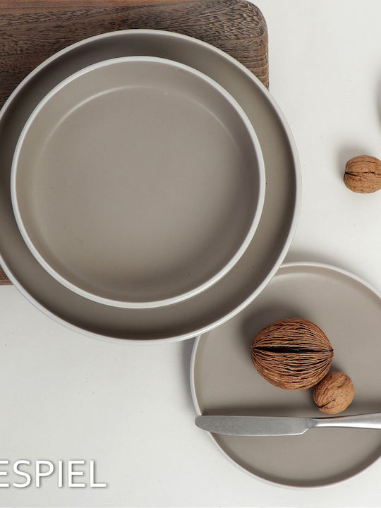 Espiel Mood Plate Soup Ceramic Gray with Diameter 20.3cm