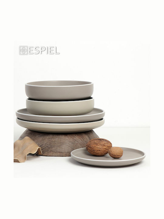 Espiel Mood Plate Soup Ceramic Gray with Diameter 20.3cm