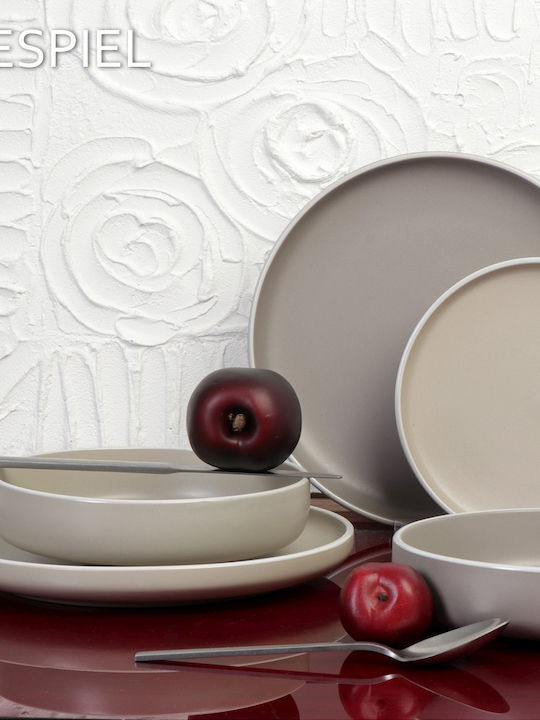 Espiel Mood Plate Soup Ceramic Gray with Diameter 20.3cm